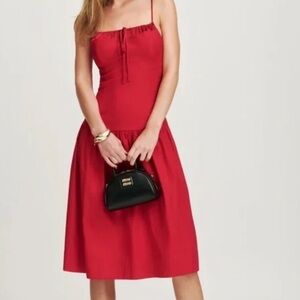 NWT reformation Analise cherry red dress